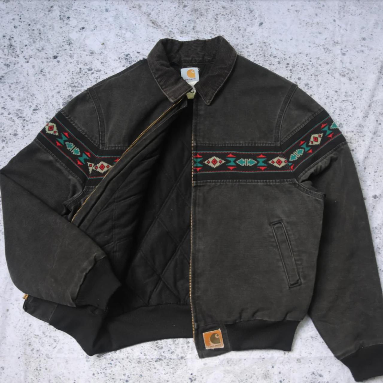 Faded Aqua Southwest Aztec Carhartt Santa Fe Jacket L