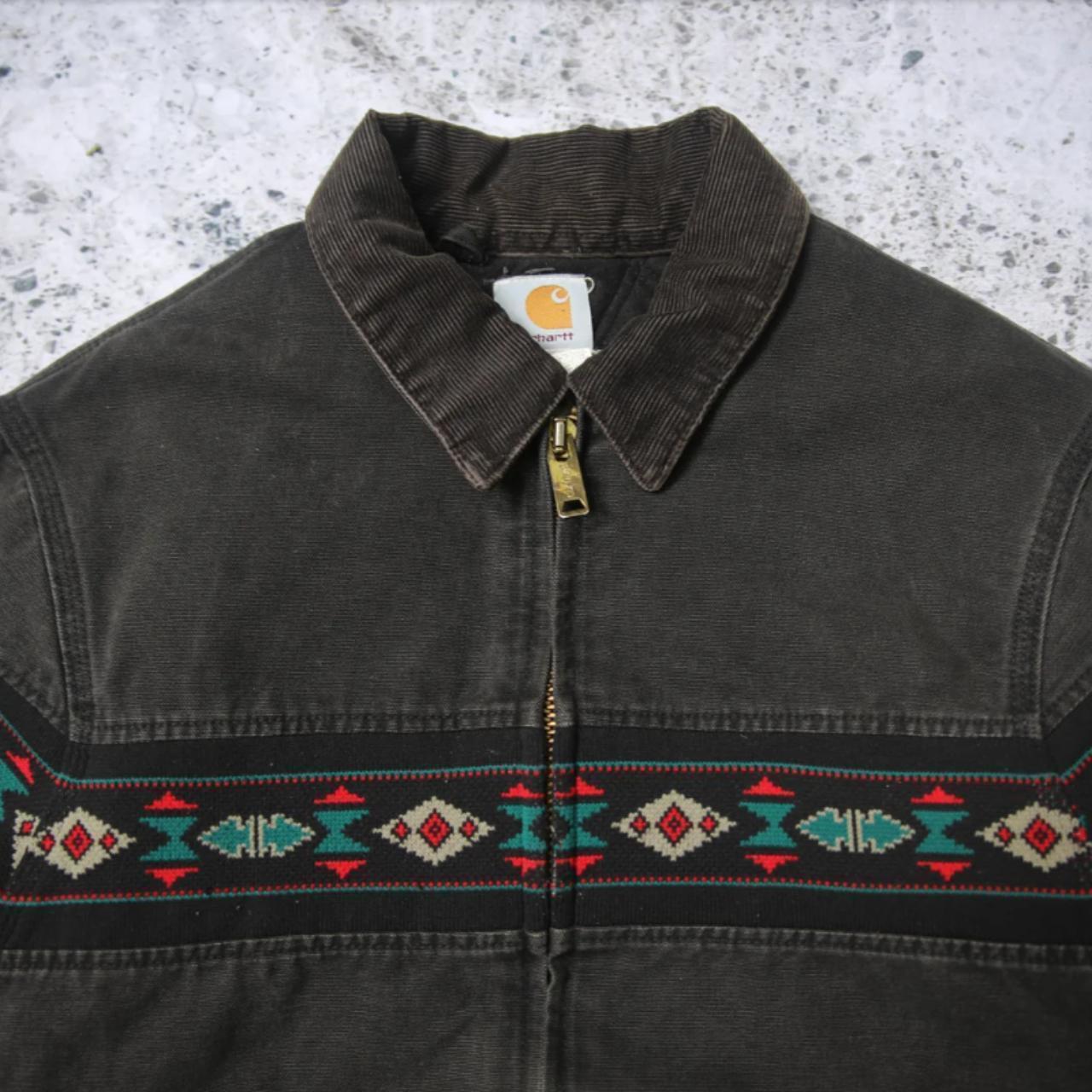 Faded Aqua Southwest Aztec Carhartt Santa Fe Jacket L