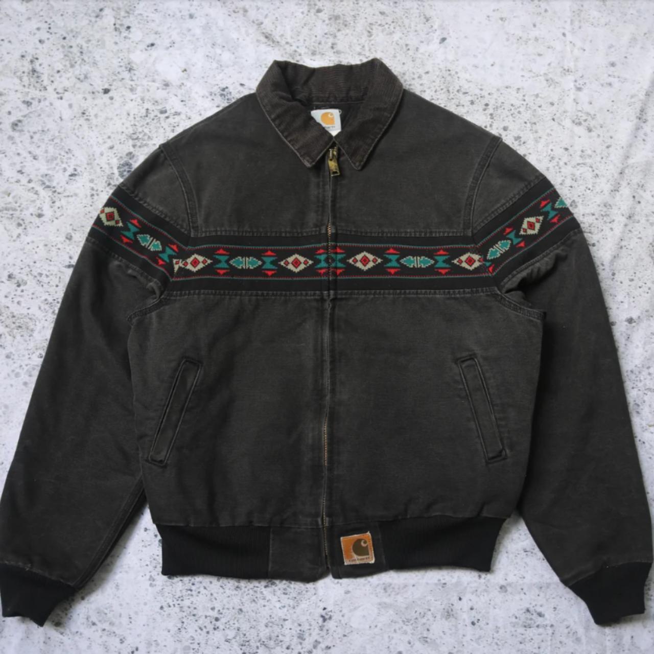 Faded Aqua Southwest Aztec Carhartt Santa Fe Jacket L