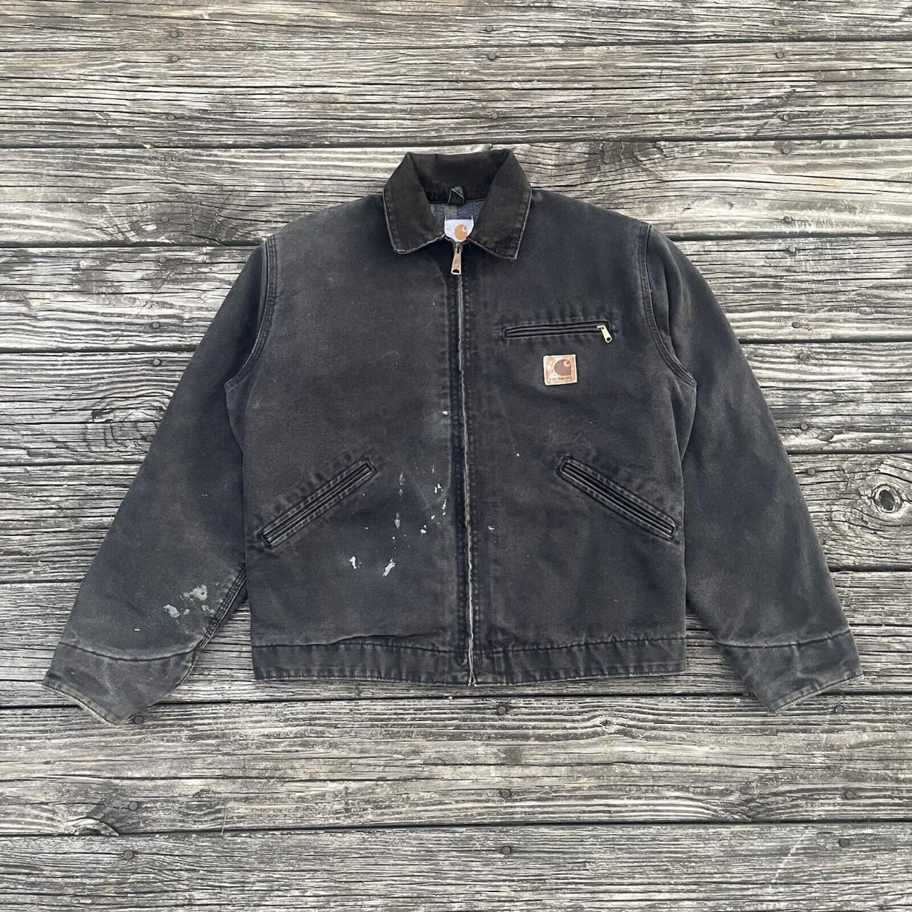 vintage carhartt j43 onx sandstone detroit jacket in onyx size medium