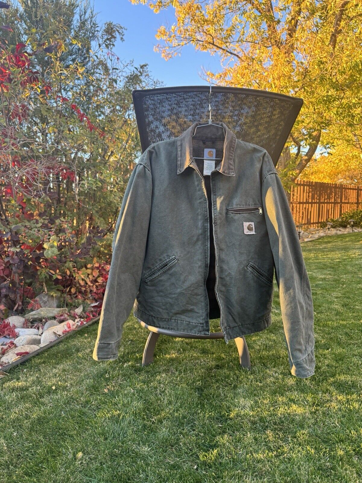 VTG Carhartt J97 MOS Detroit Jacket XL ~ USA extra large moss coat