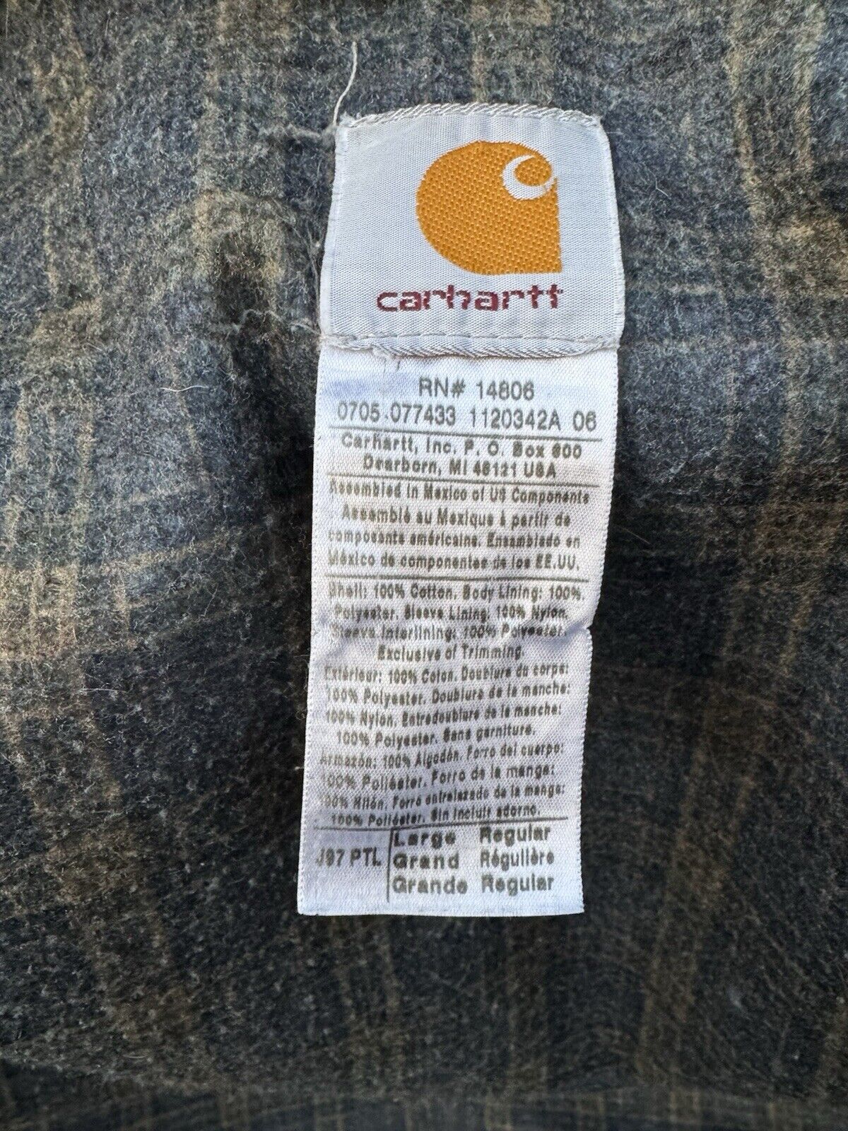 VTG Carhartt J97 PTL Large Detroit Jacket