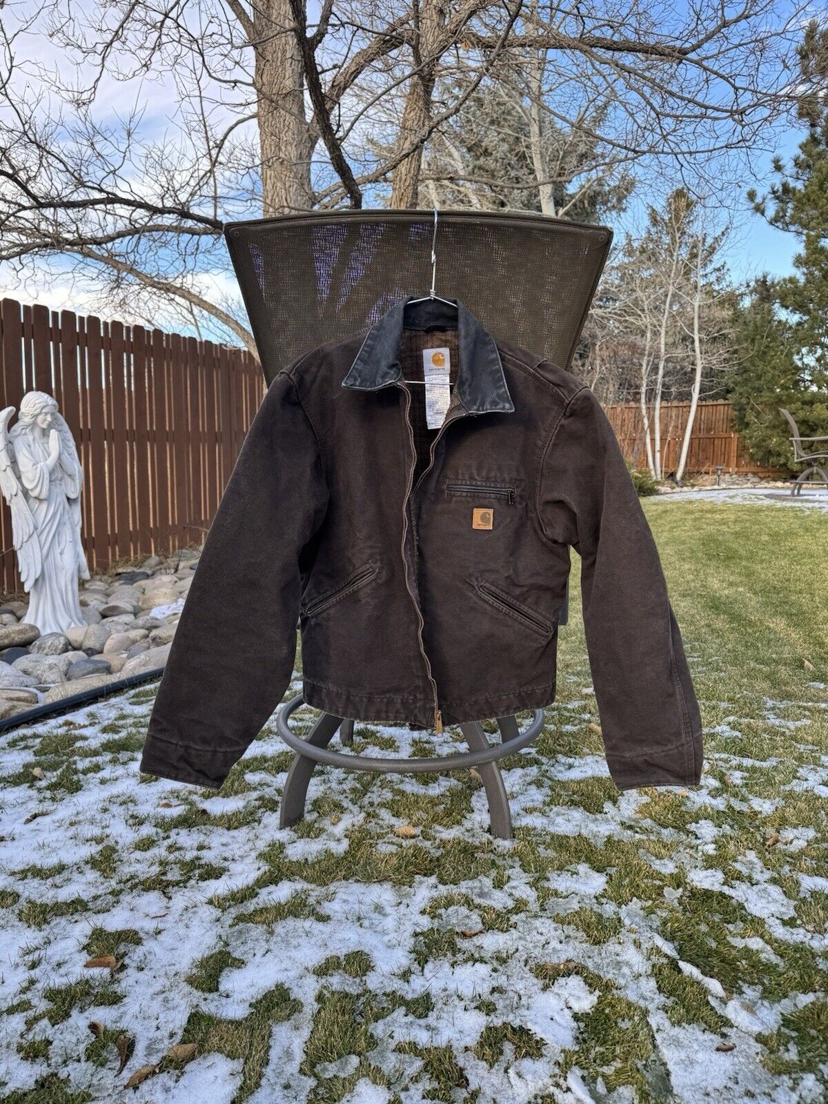 VTG Carhartt J97 DKB MEDIUM Detroit Jacket ~ dark brown coat m